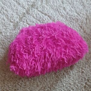 NWIT HOT PINK LARGE FUR CLUTCH BAG